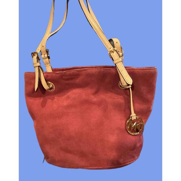 Michael Kors Large Red Suede Bag - Picture 1 of 7